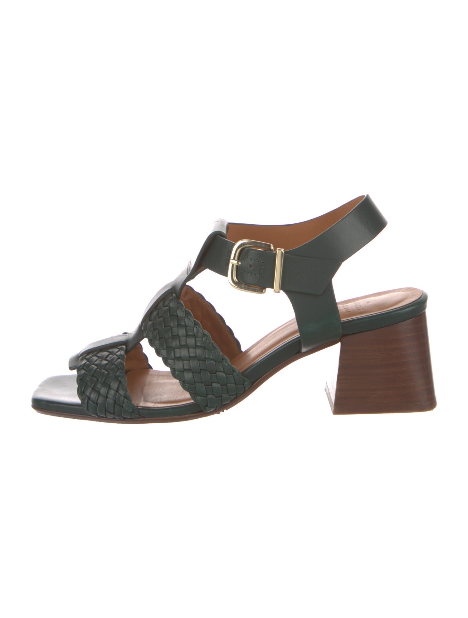 Sézane Leather T-Strap Sandals