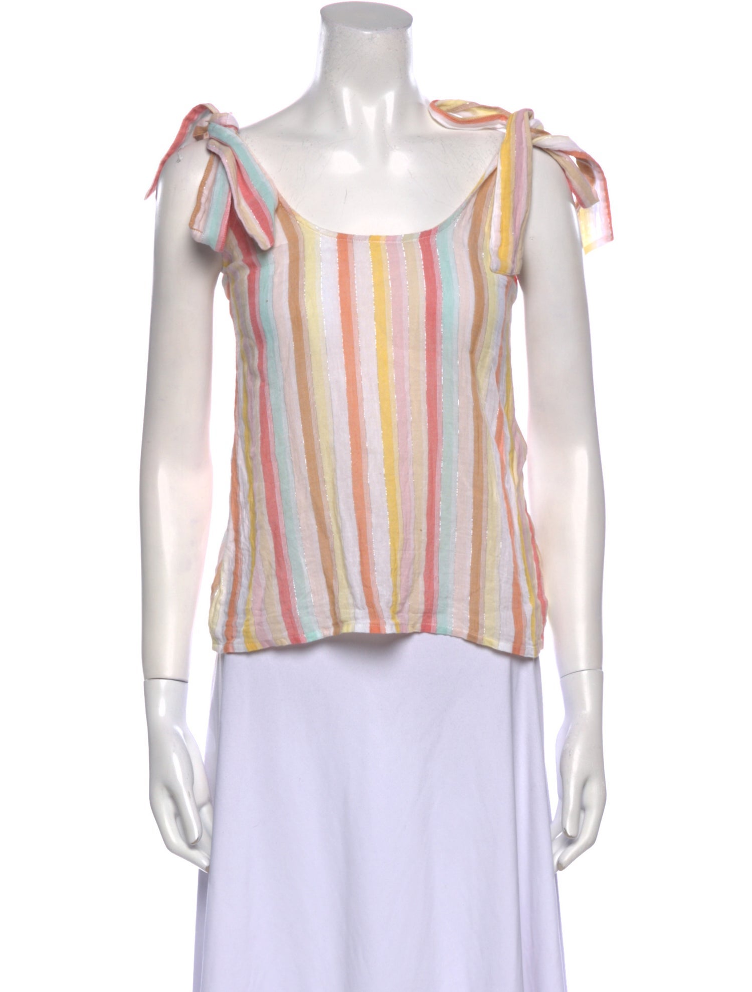 Sézane Striped Scoop Neck Blouse