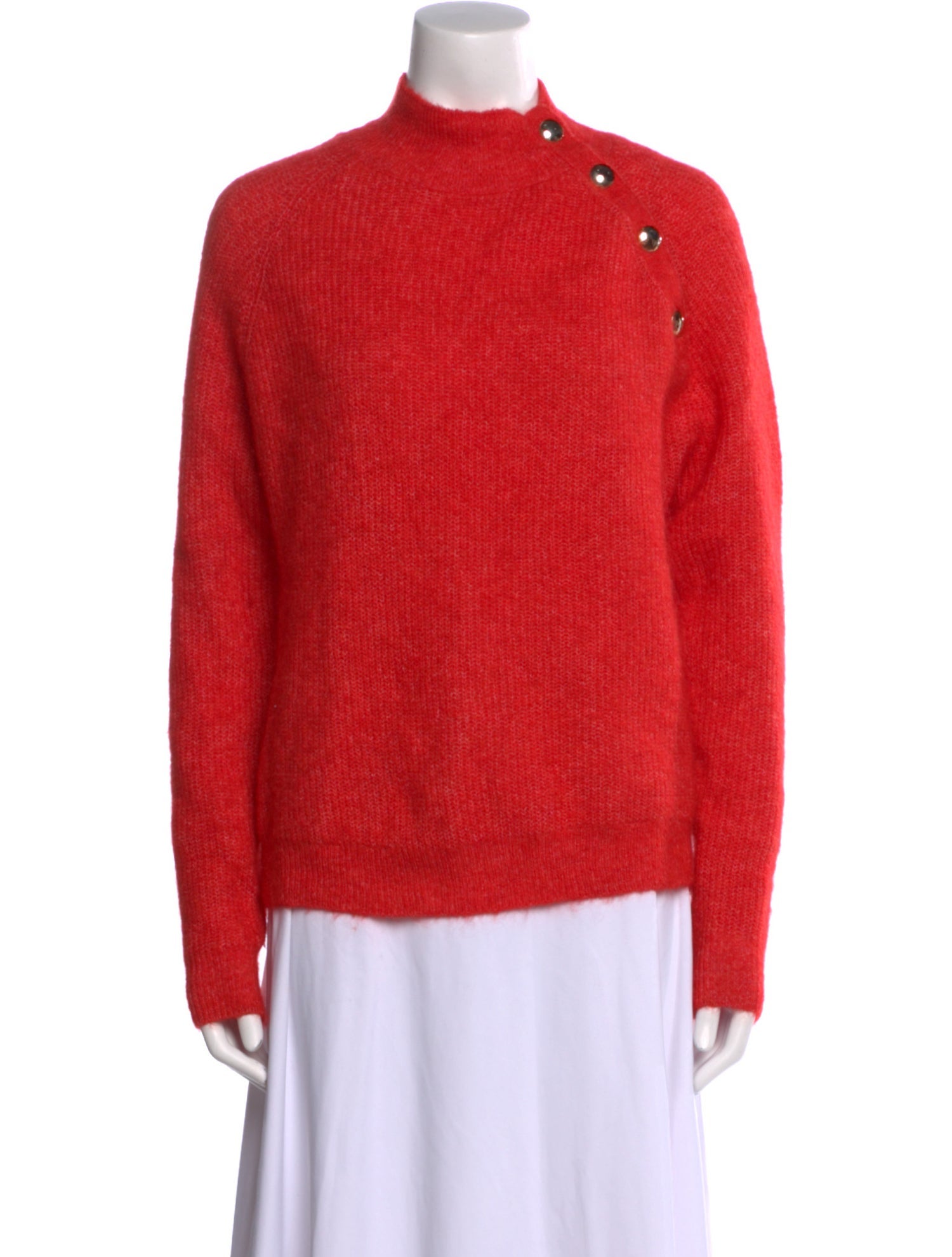 La Maille Sezane Mohair Mock Neck Sweatshirt