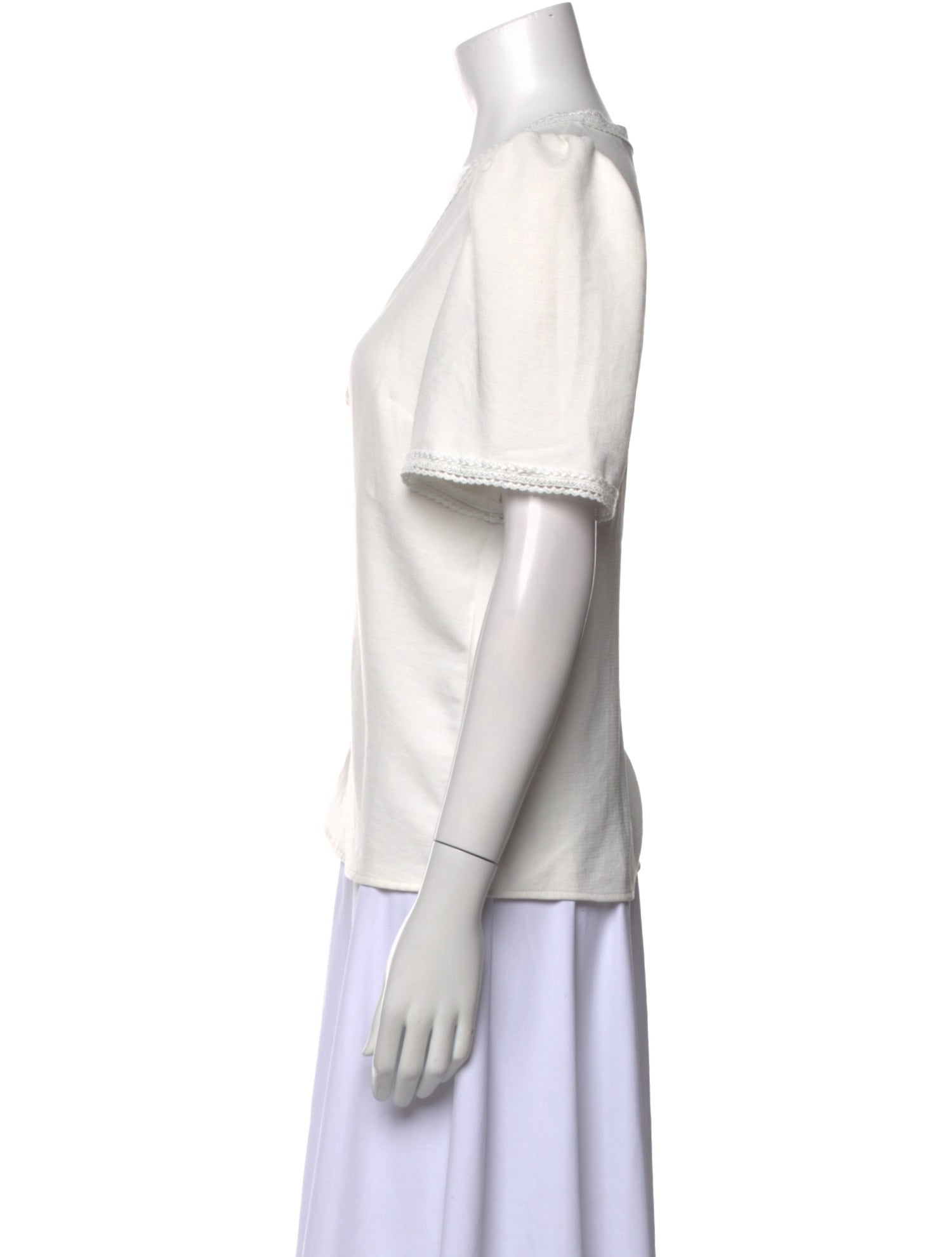 Sézane V-Neck Short Sleeve Top