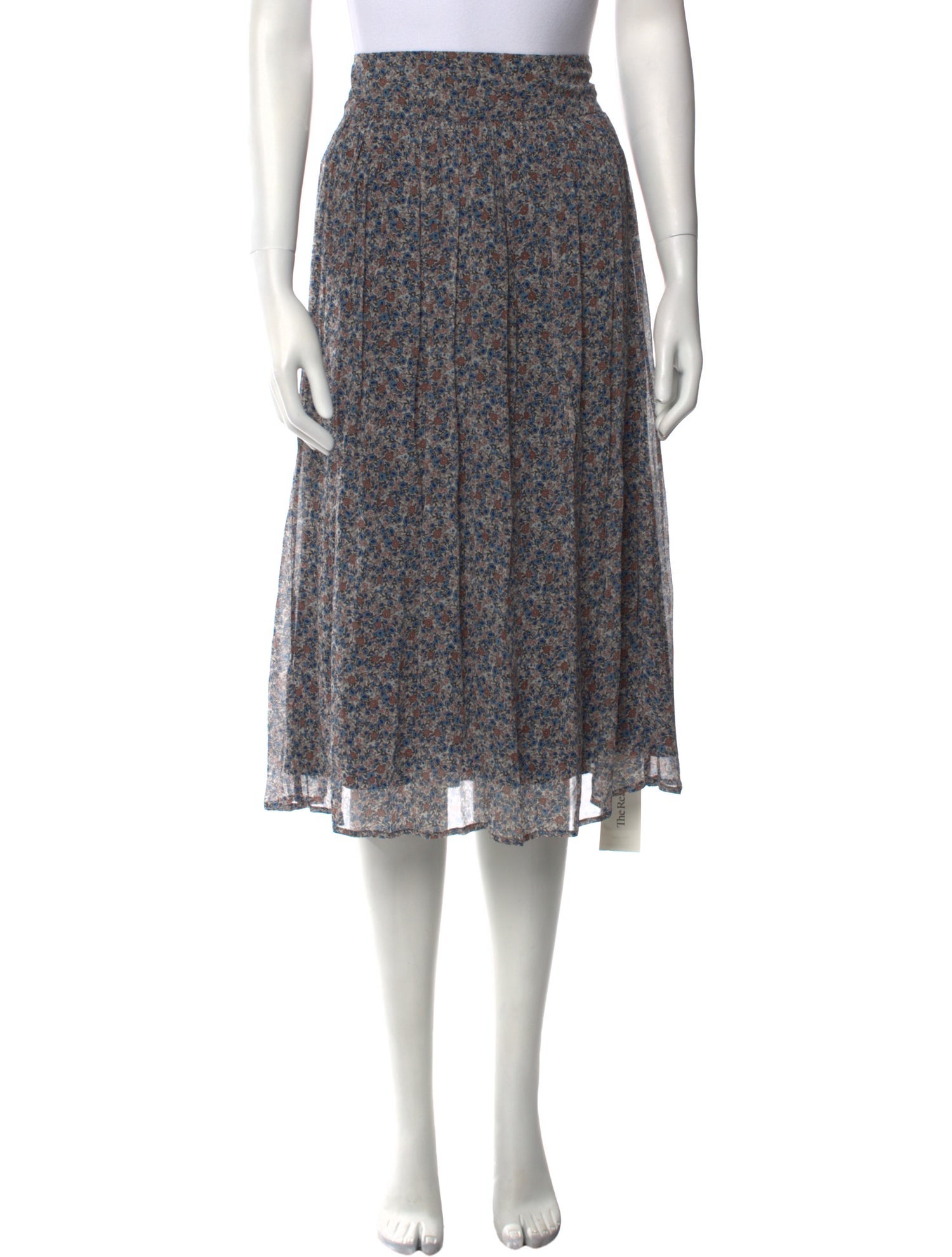 Sézane Floral Print Midi Length Skirt