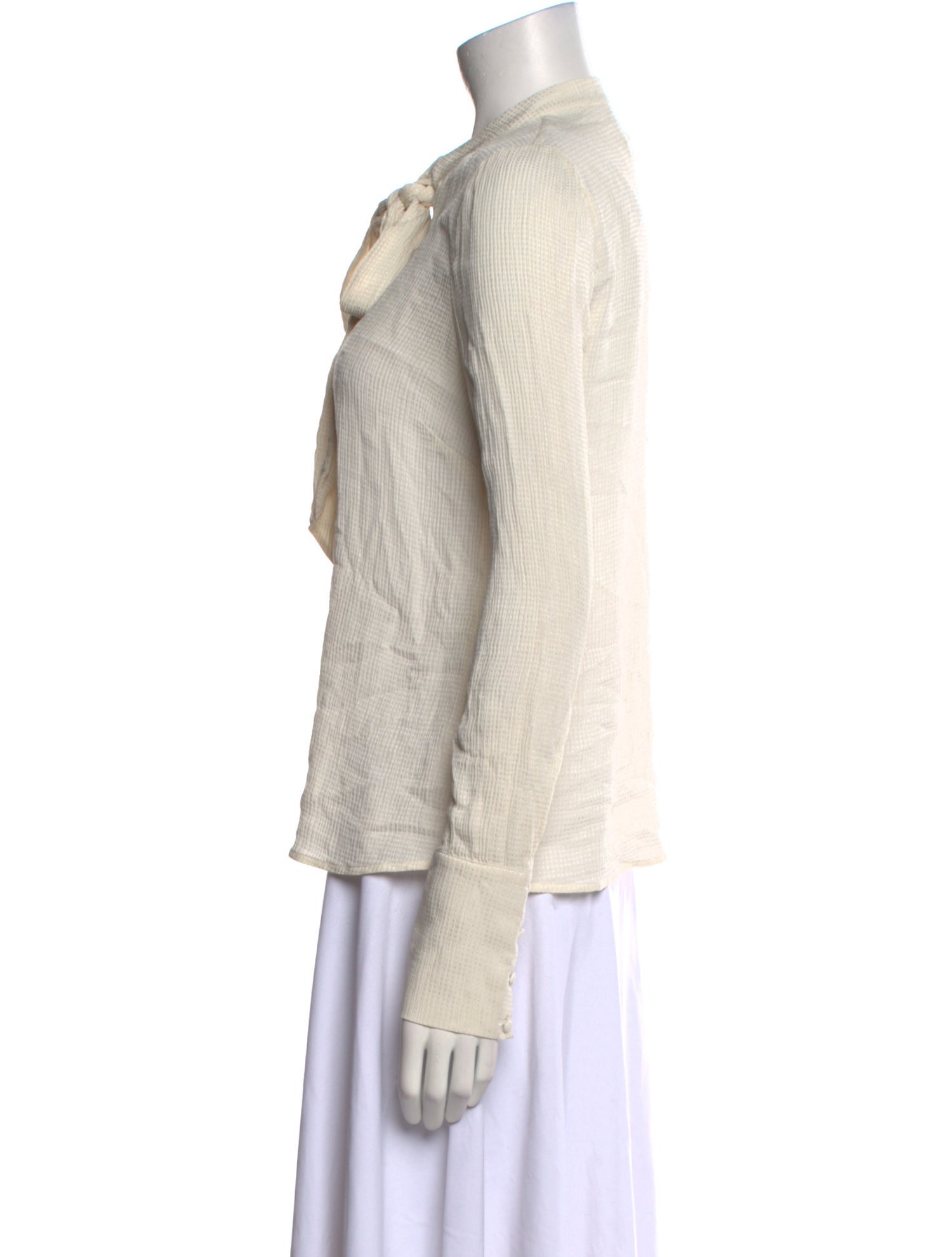 Sézane Silk Tie Neck Blouse