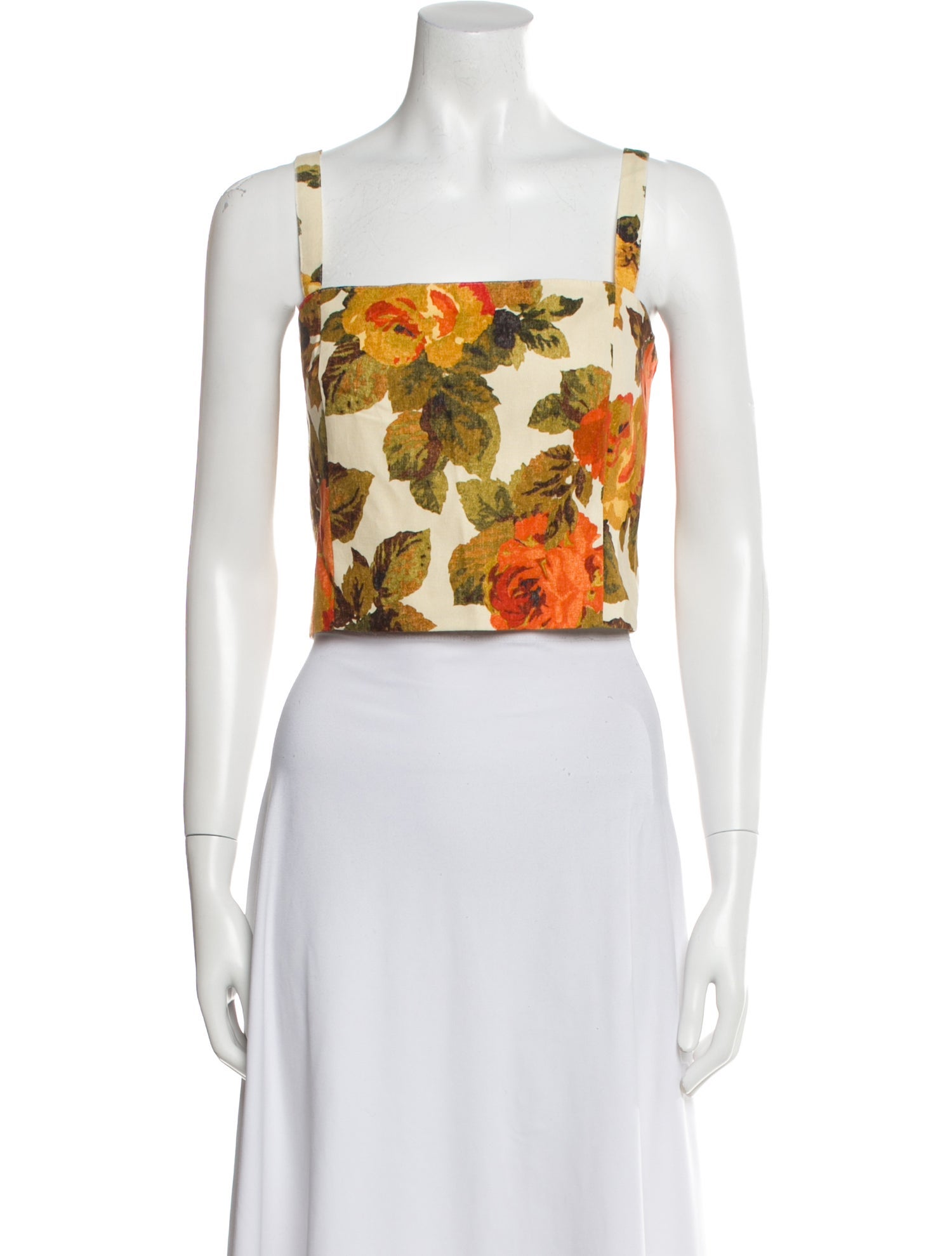 Sézane Linen Floral Print Crop Top w/ Tags