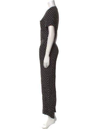 Sézane Polka Dot Print V-Neck Jumpsuit