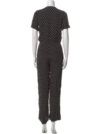 Sézane Polka Dot Print V-Neck Jumpsuit