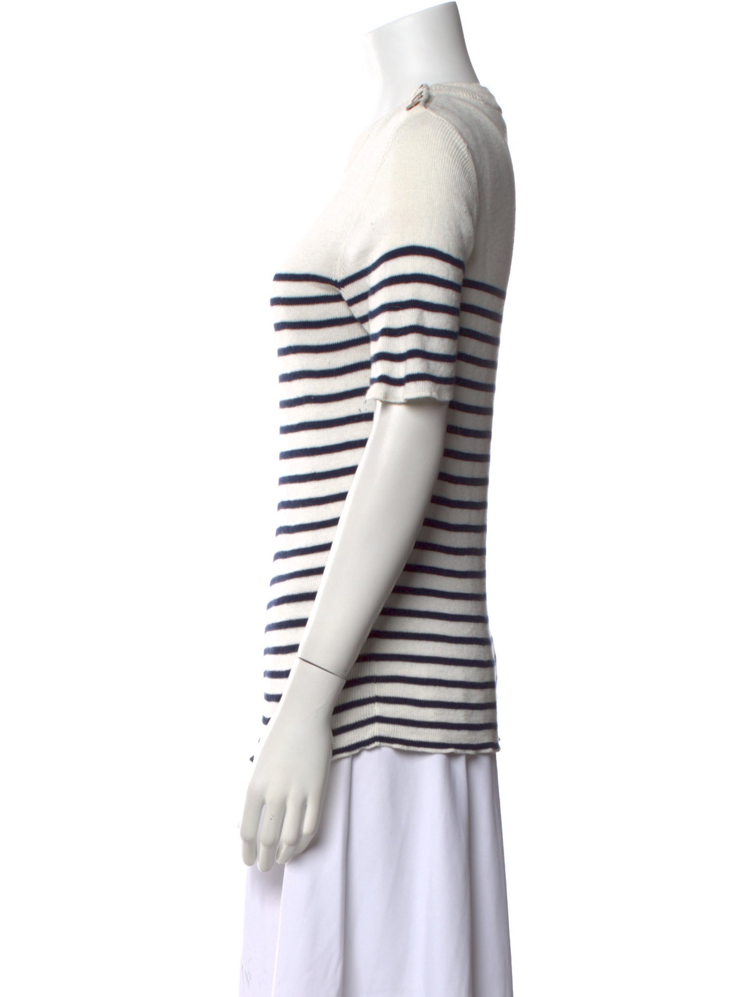 Sézane Striped Cowl Neck Sweater