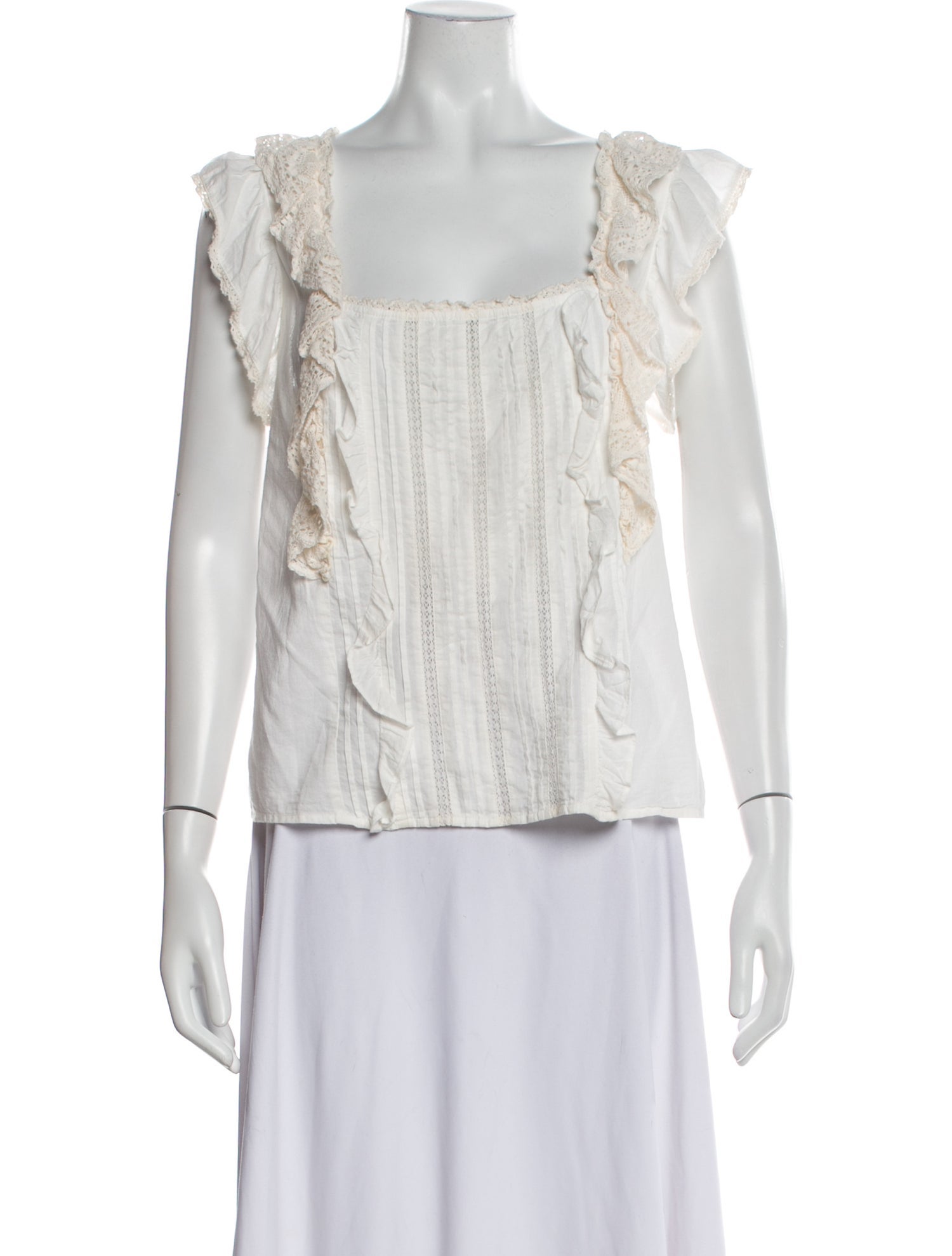 Sézane Square Neckline Short Sleeve Blouse