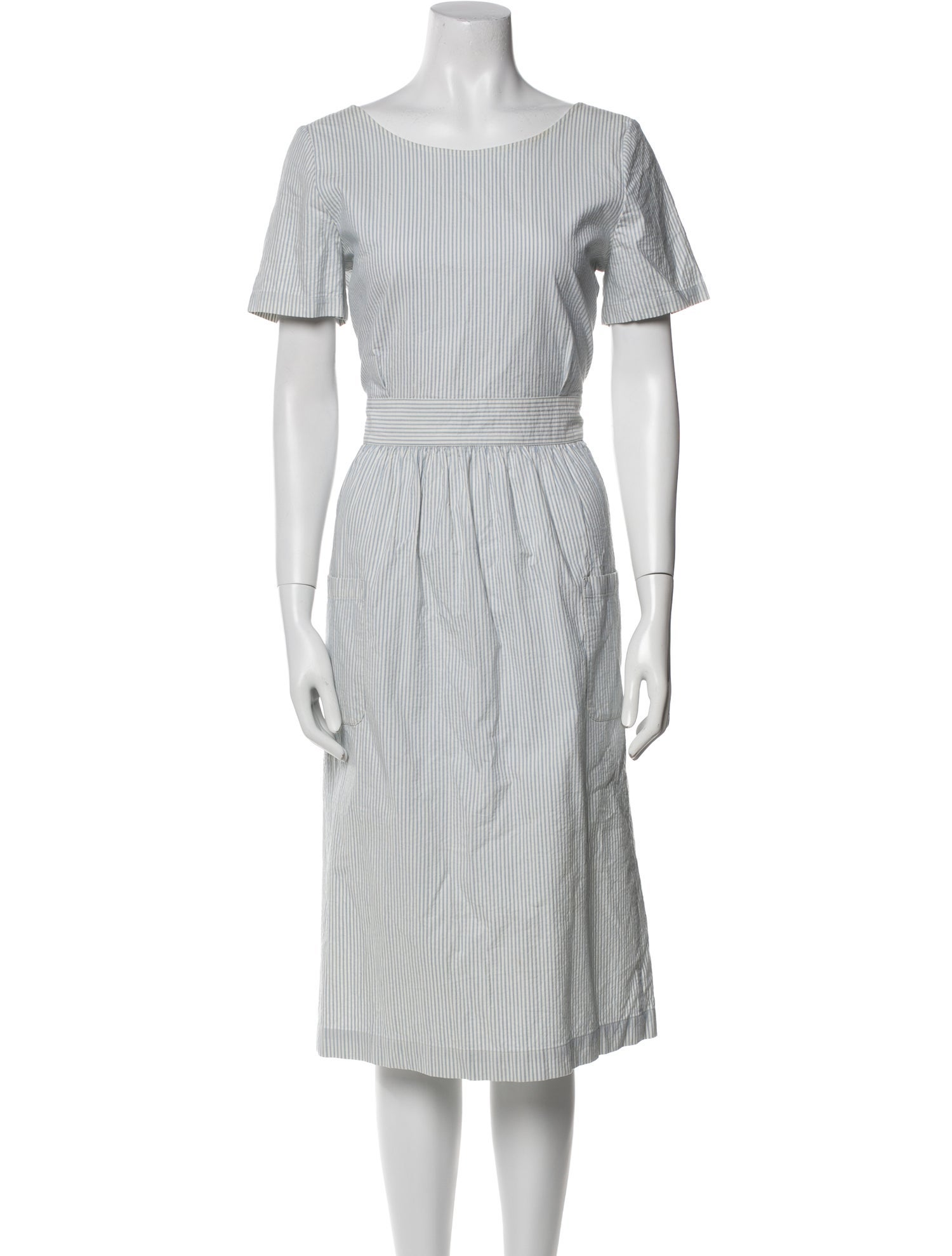 Sézane Striped Midi Length Dress