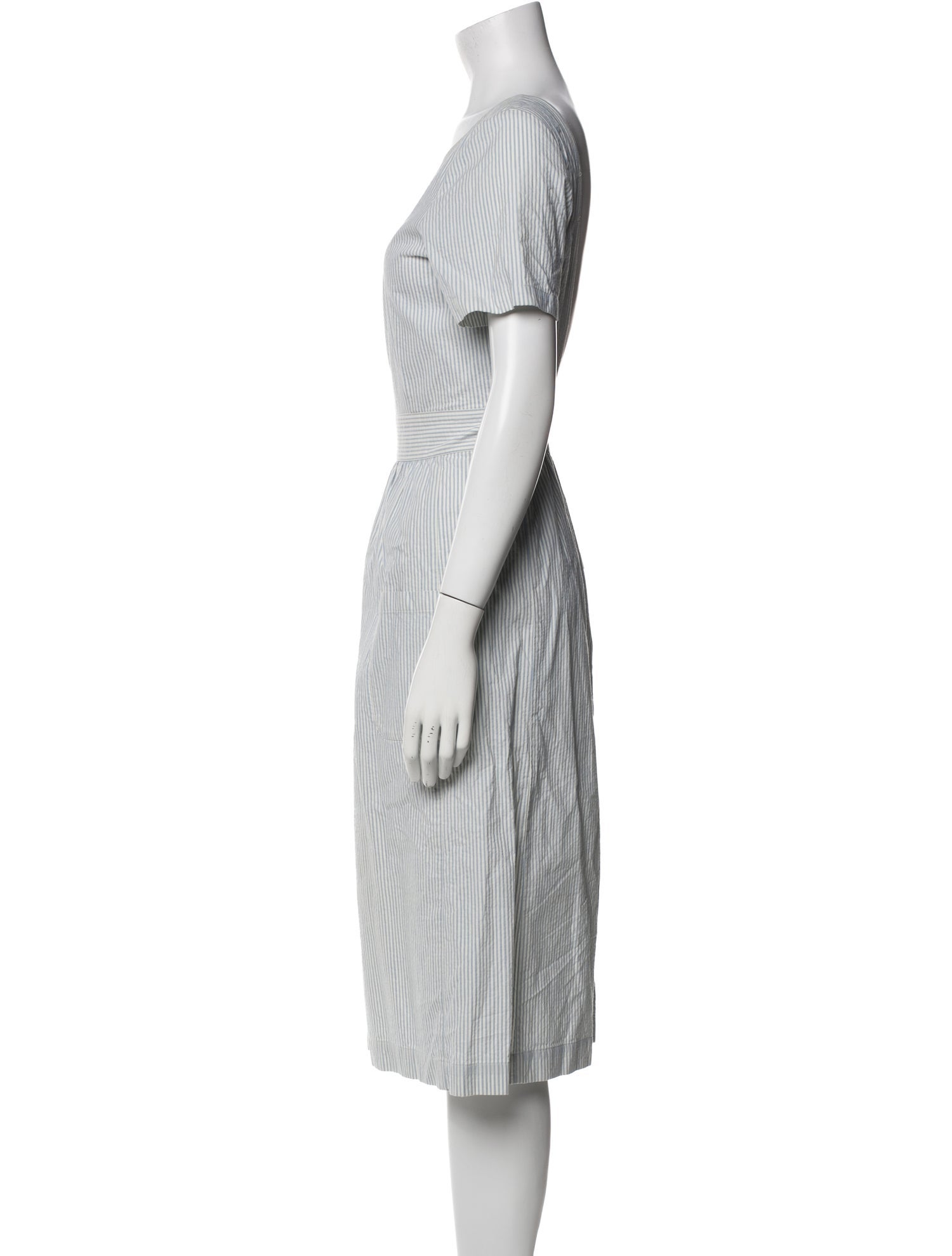 Sézane Striped Midi Length Dress