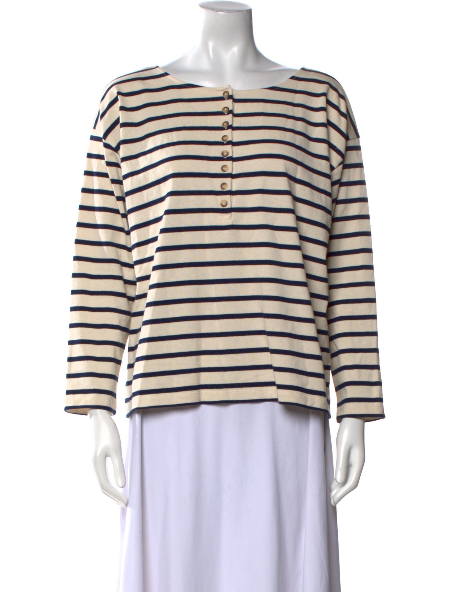 Sézane Striped Scoop Neck Top