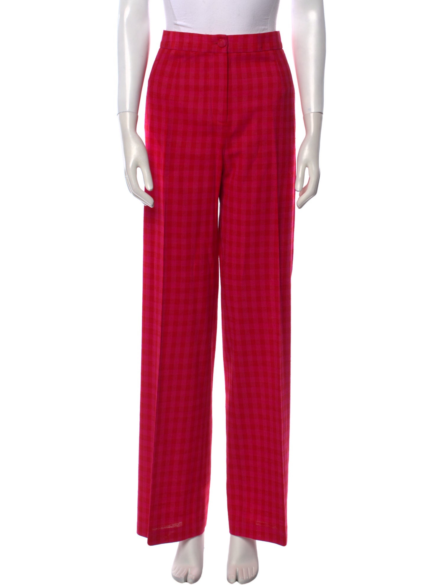 Sézane Plaid Print Wide Leg Pants