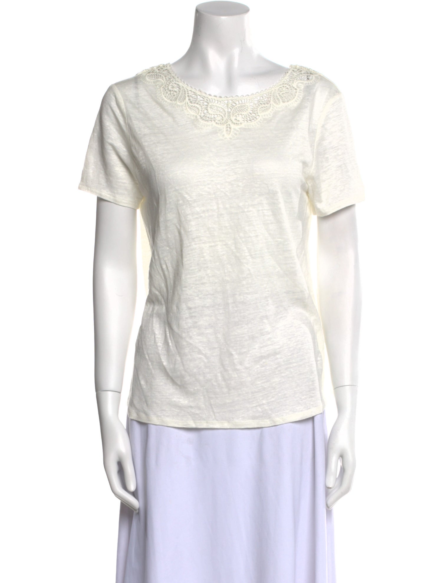 Sézane Linen Bateau Neckline T-Shirt