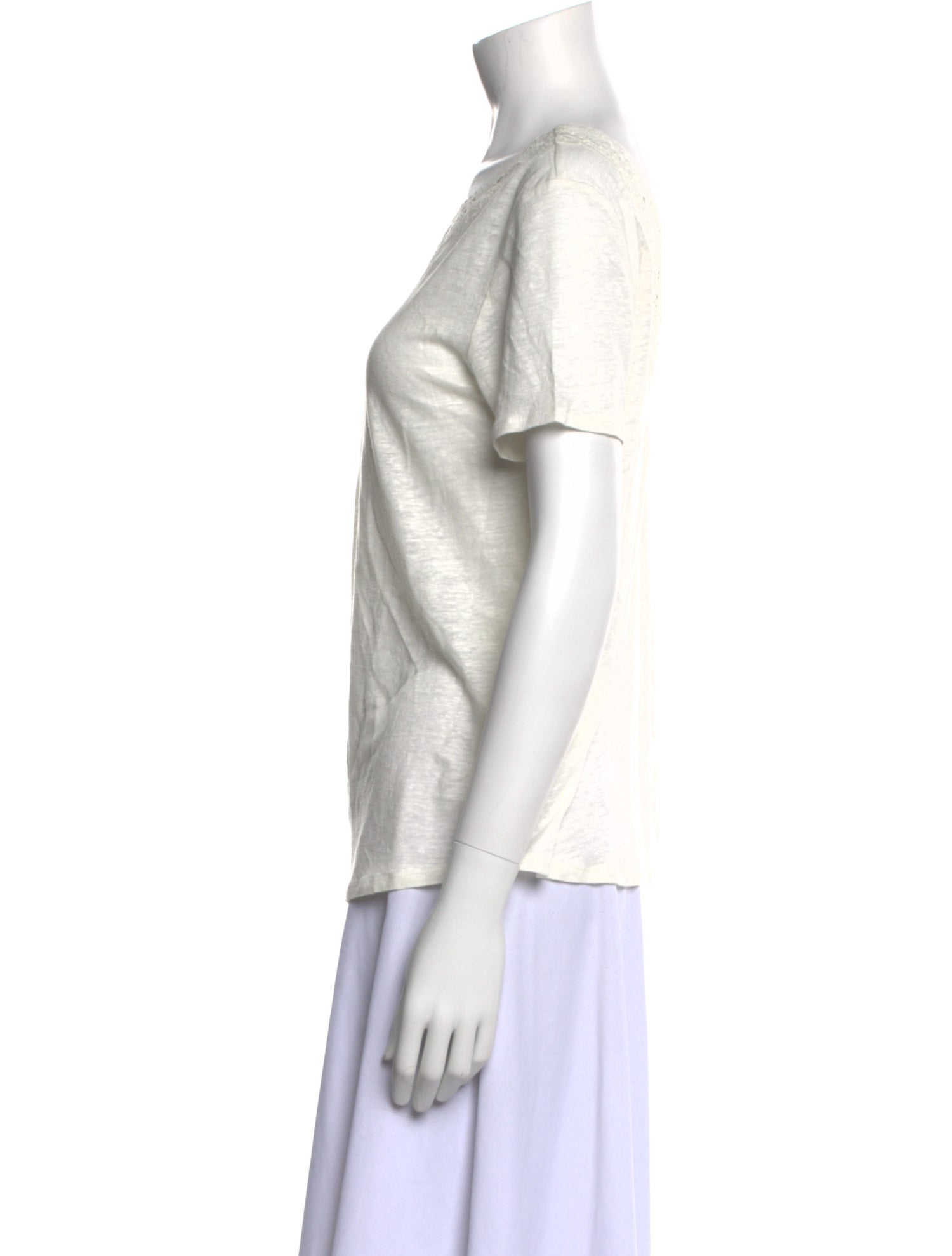 Sézane Linen Bateau Neckline T-Shirt