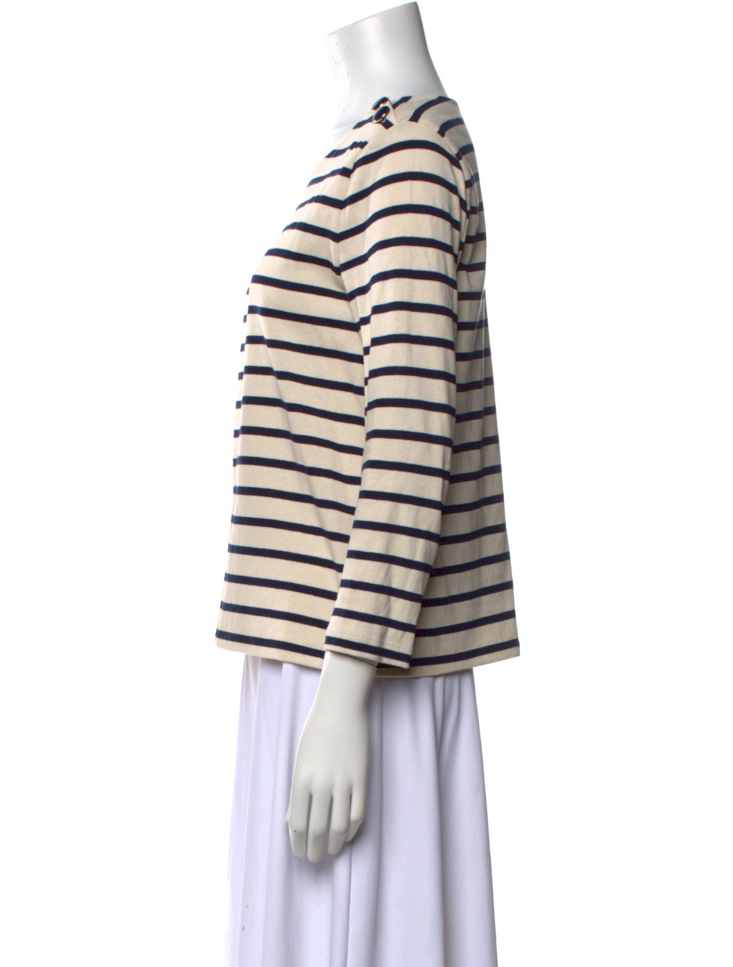 Sézane Striped Bateau Neckline Top