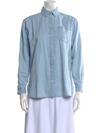 Sézane Long Sleeve Button-Up Top