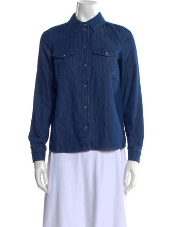 Sézane Long Sleeve Button-Up Top