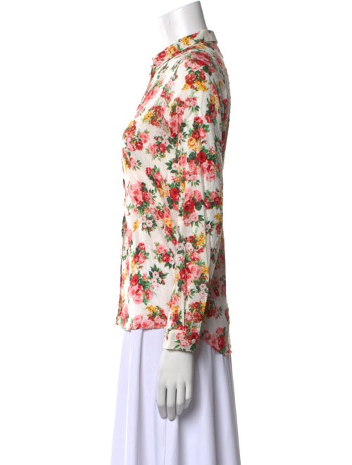 Sézane Floral Print Long Sleeve Button-Up Top