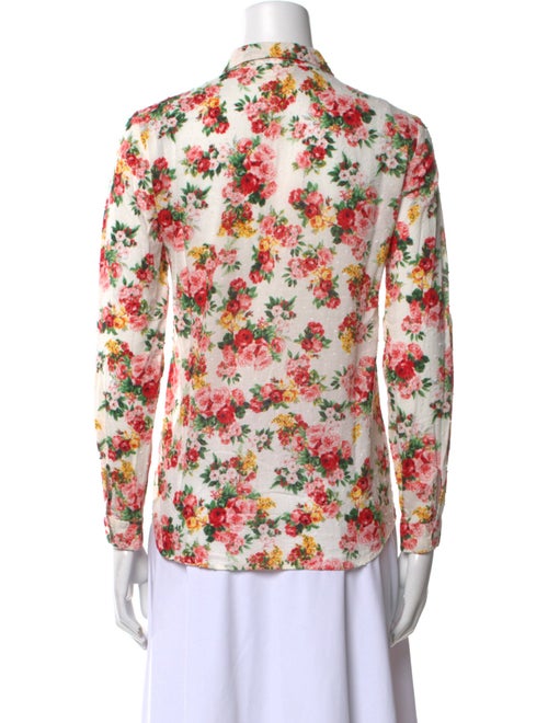 Sézane Floral Print Long Sleeve Button-Up Top