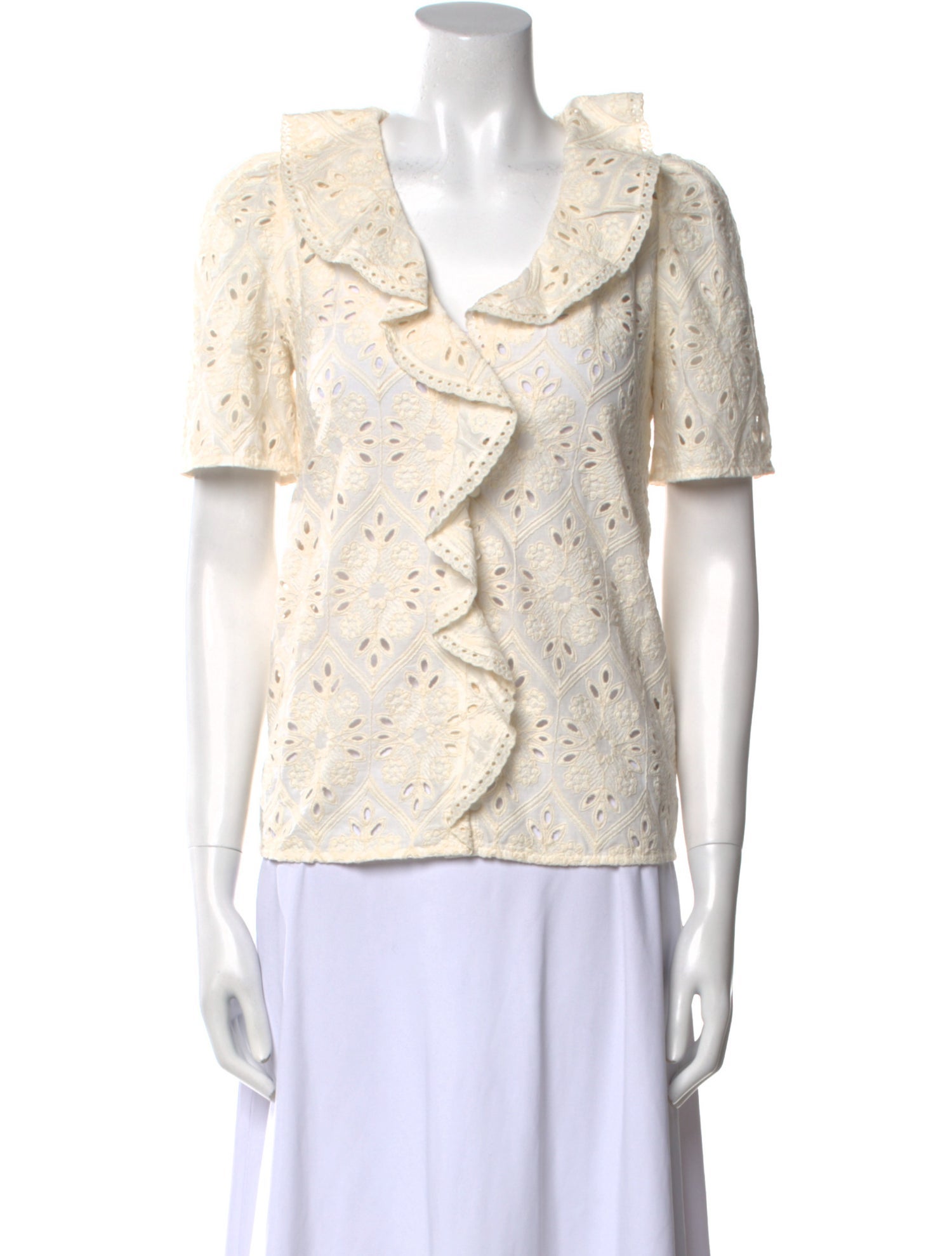 Sézane V-Neck Short Sleeve Blouse w/ Tags