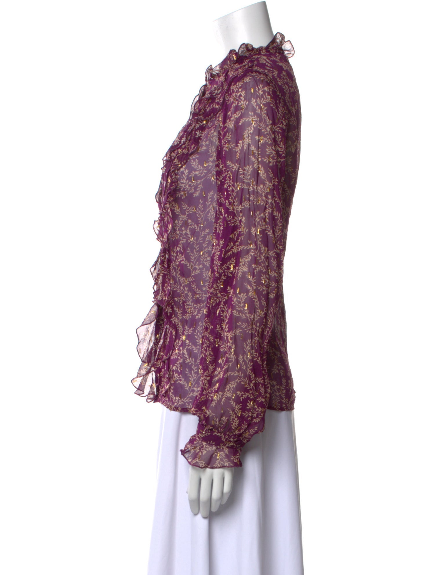 Sézane Floral Print Mock Neck Blouse w/ Tags