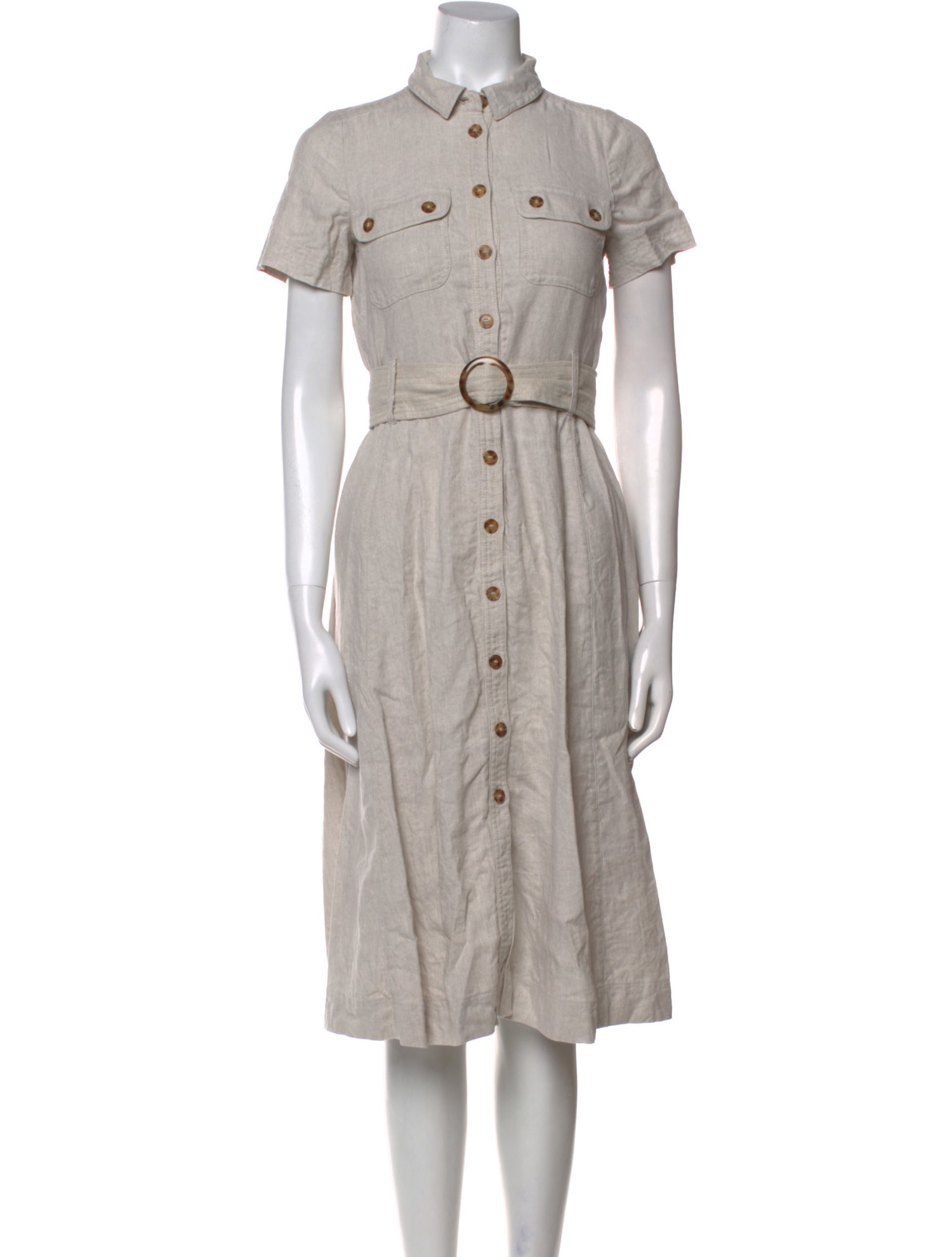 Sézane Linen Midi Length Dress