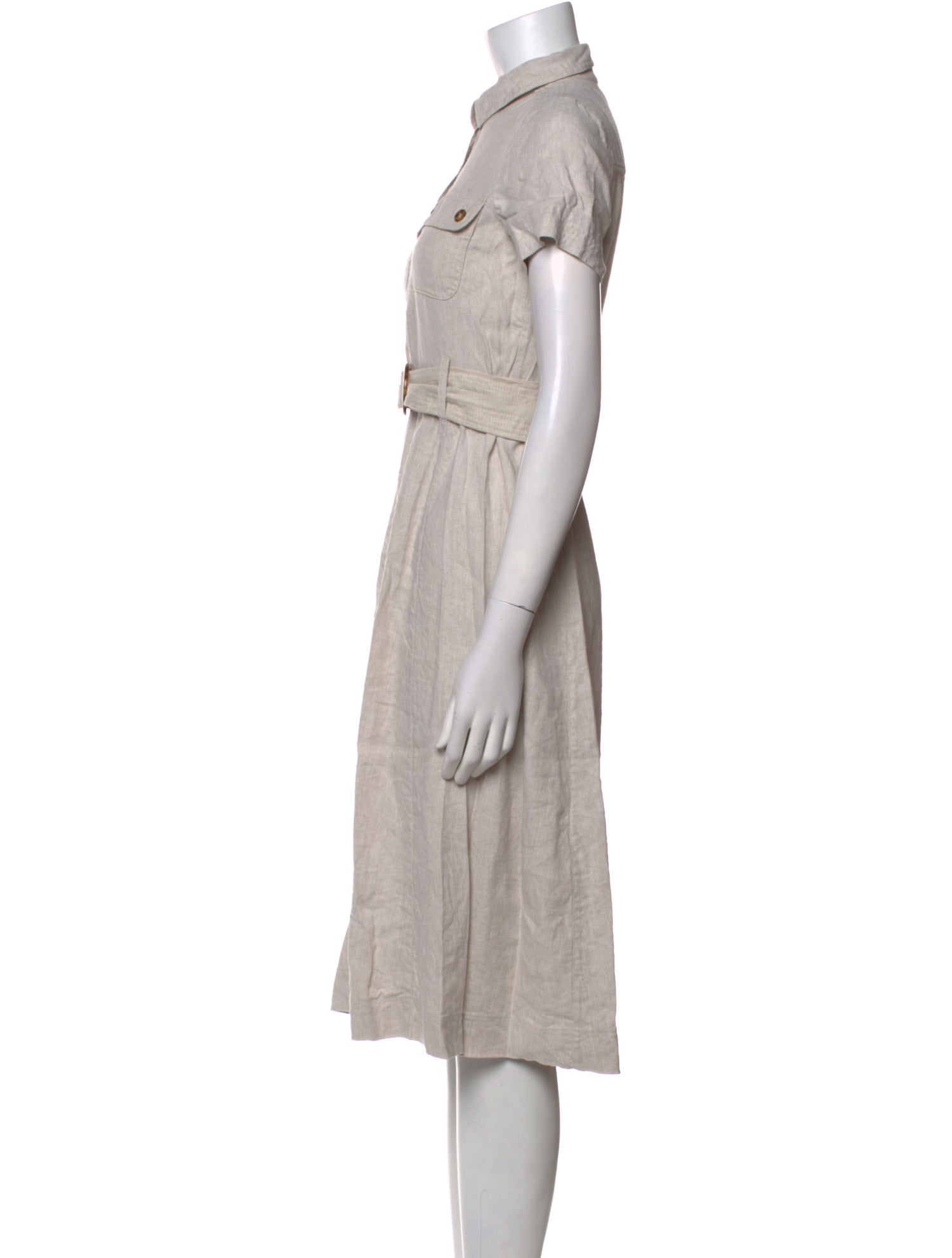 Sézane Linen Midi Length Dress