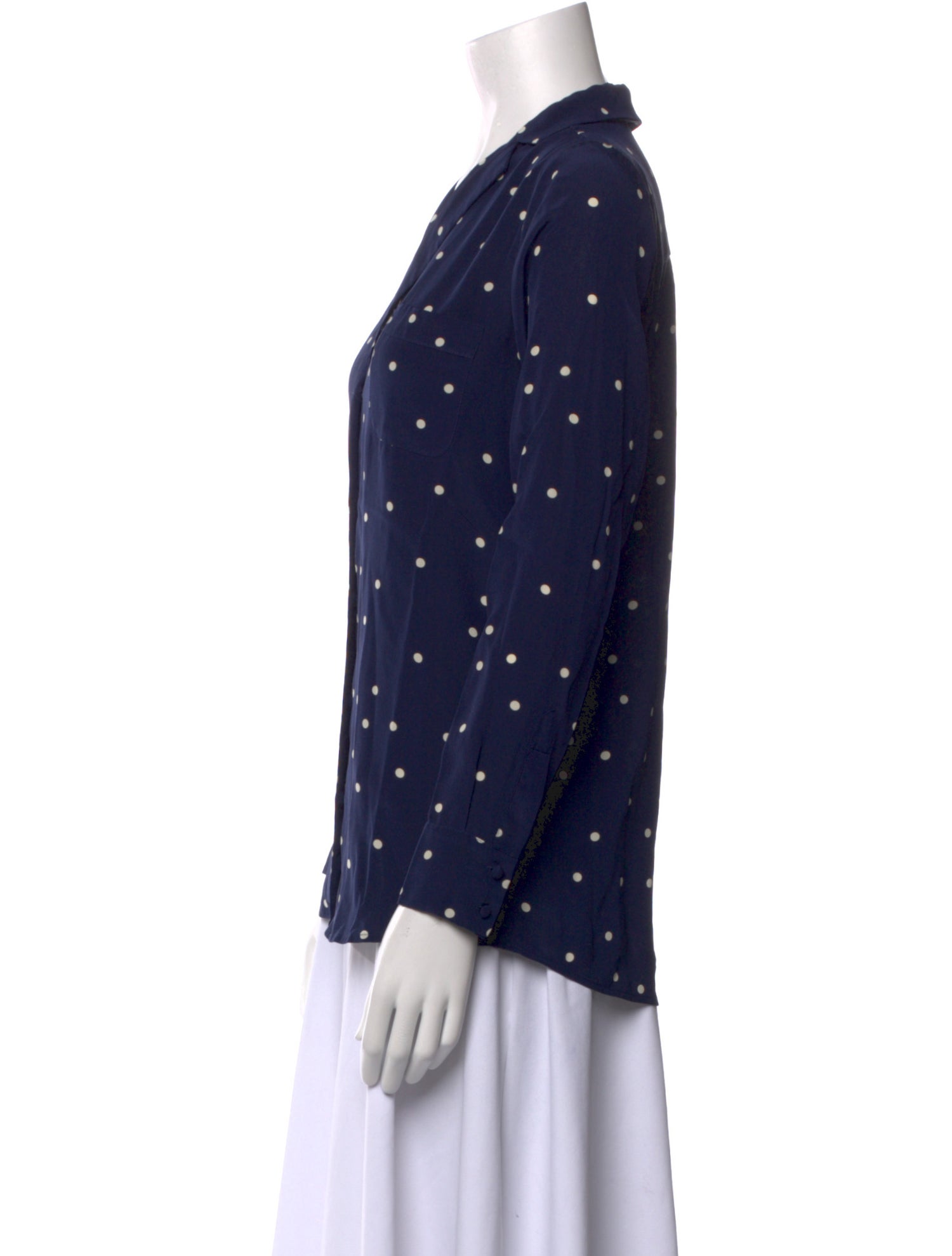 Sézane Printed V-Neck Button-Up Top