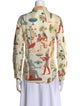 Sézane Printed Long Sleeve Button-Up Top