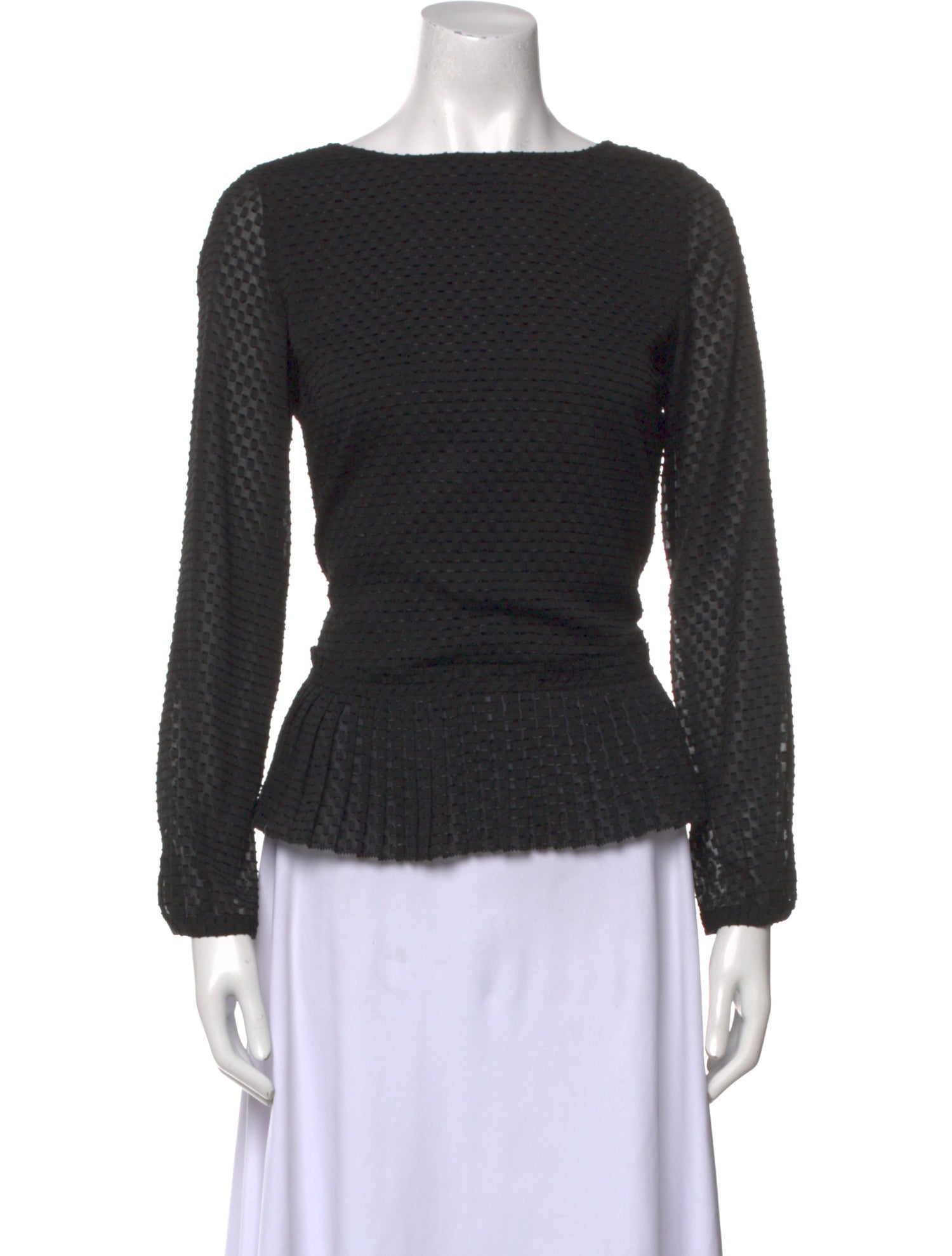 Sézane Bateau Neckline Long Sleeve Top