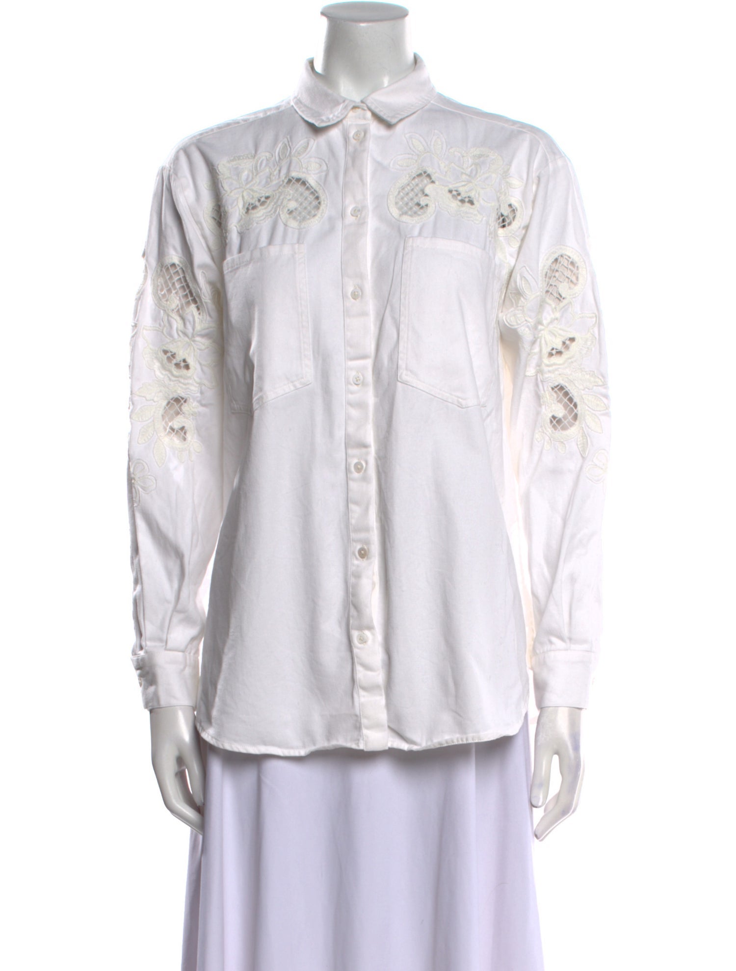 Sézane Long Sleeve Button-Up Top
