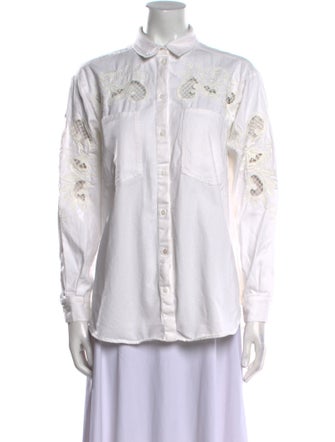 Sézane Long Sleeve Button-Up Top
