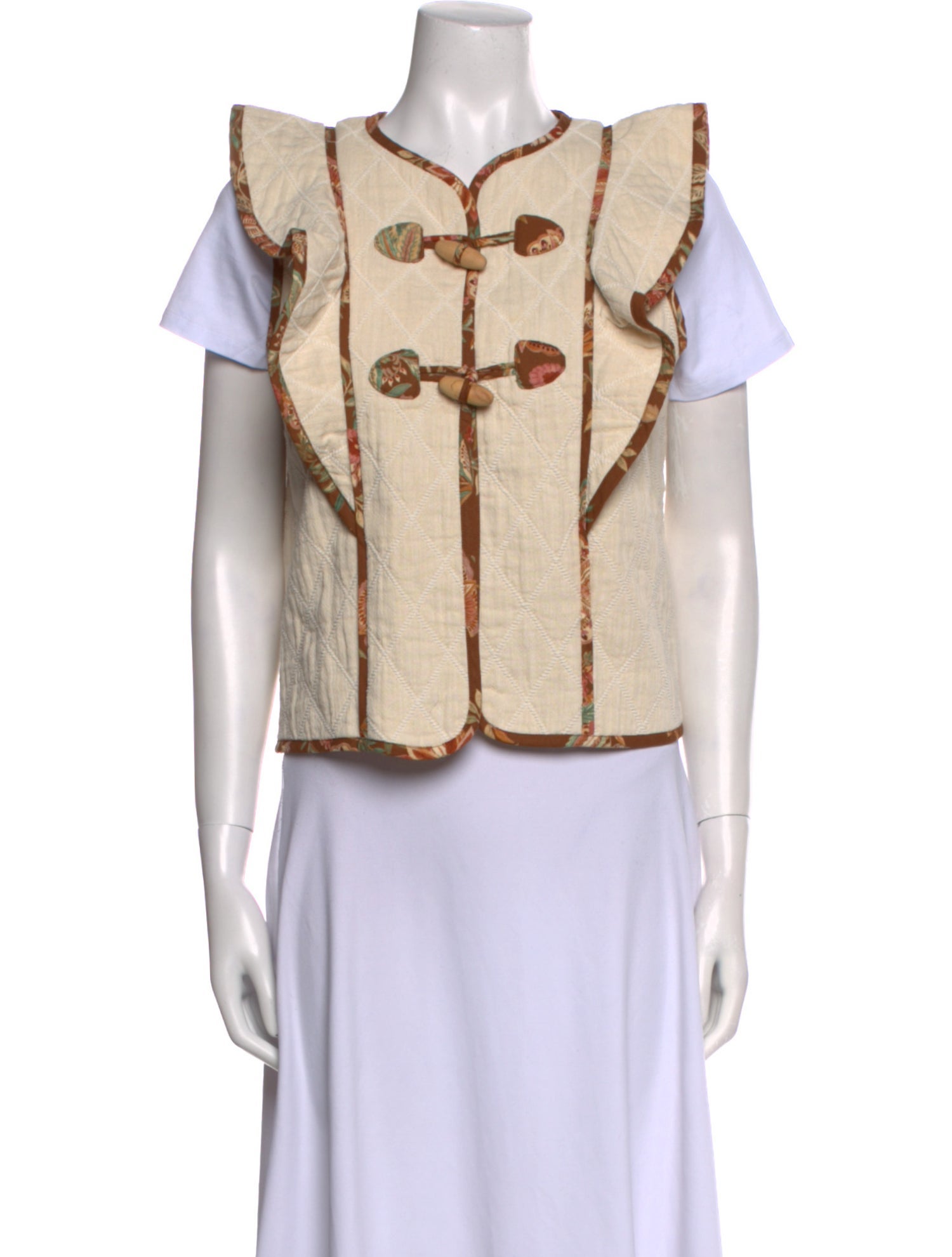 Sézane Printed Crew Neck Blouse w/ Tags