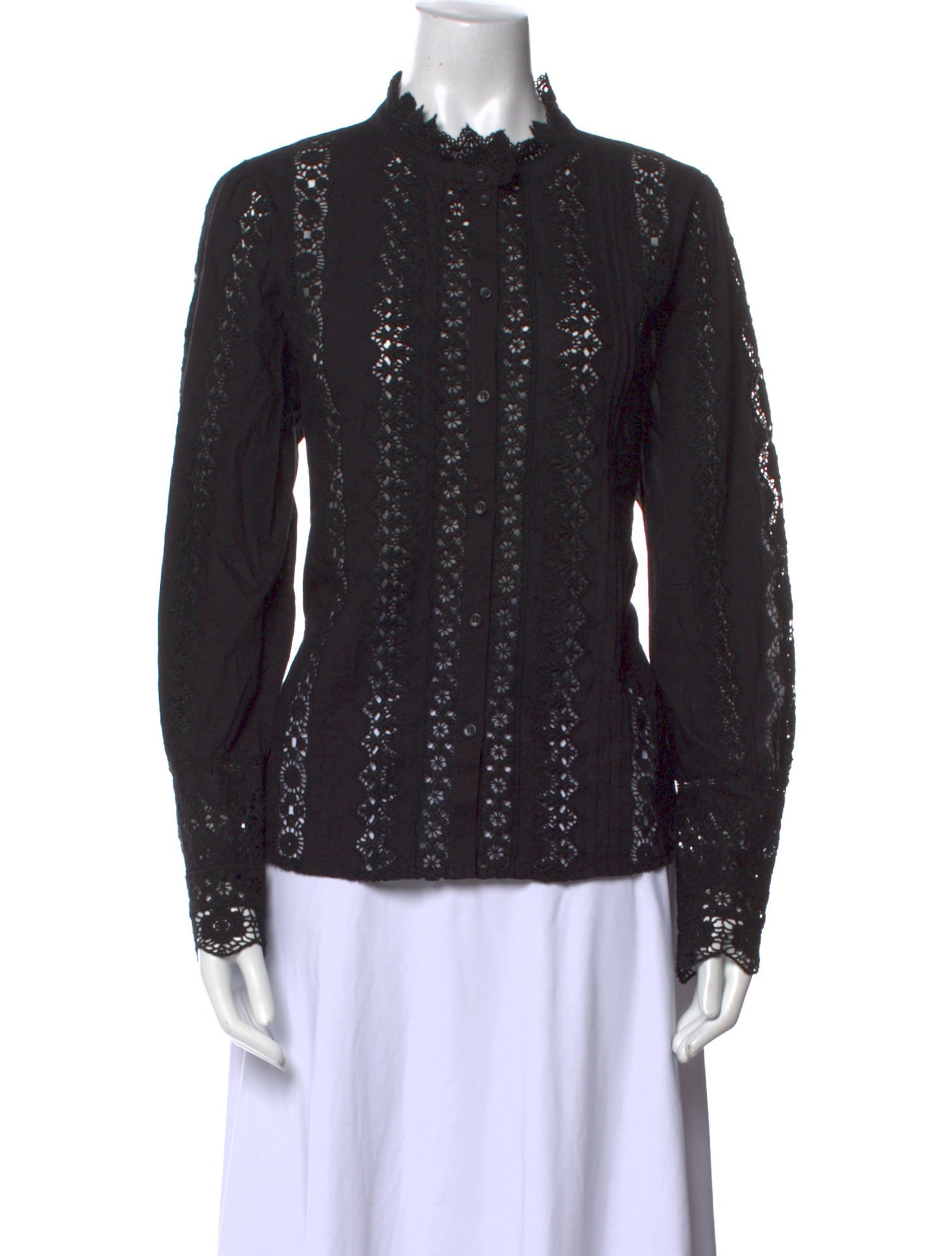 Sézane Mock Neck Long Sleeve Blouse