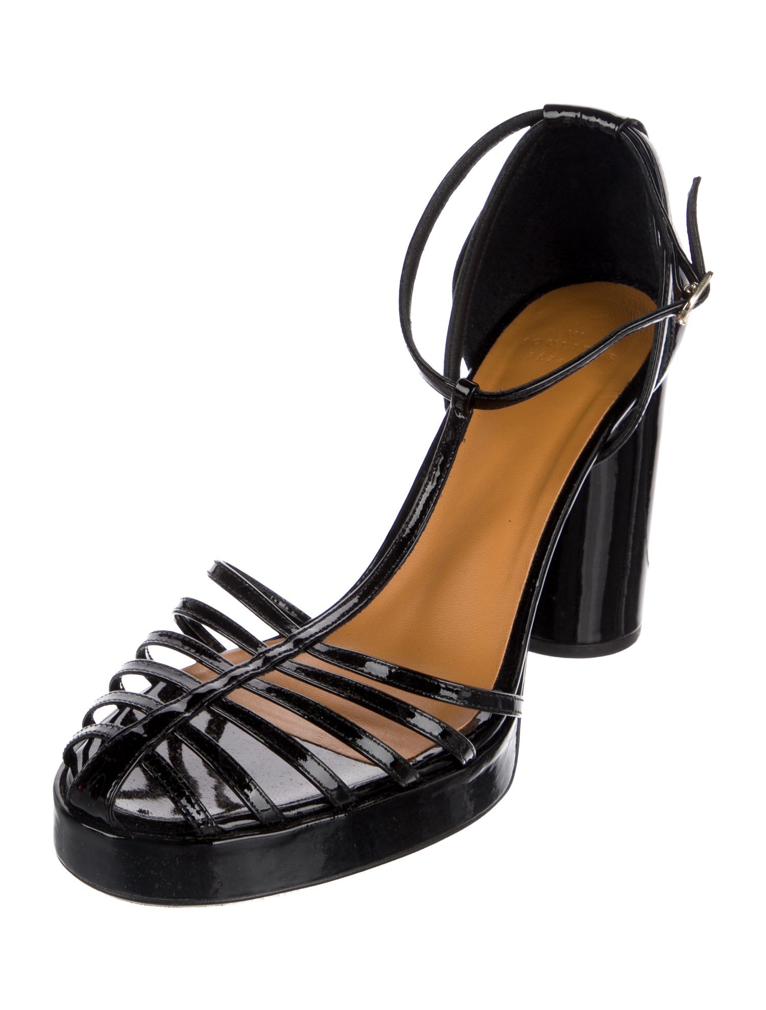 Sézane Leather T-Strap Pumps