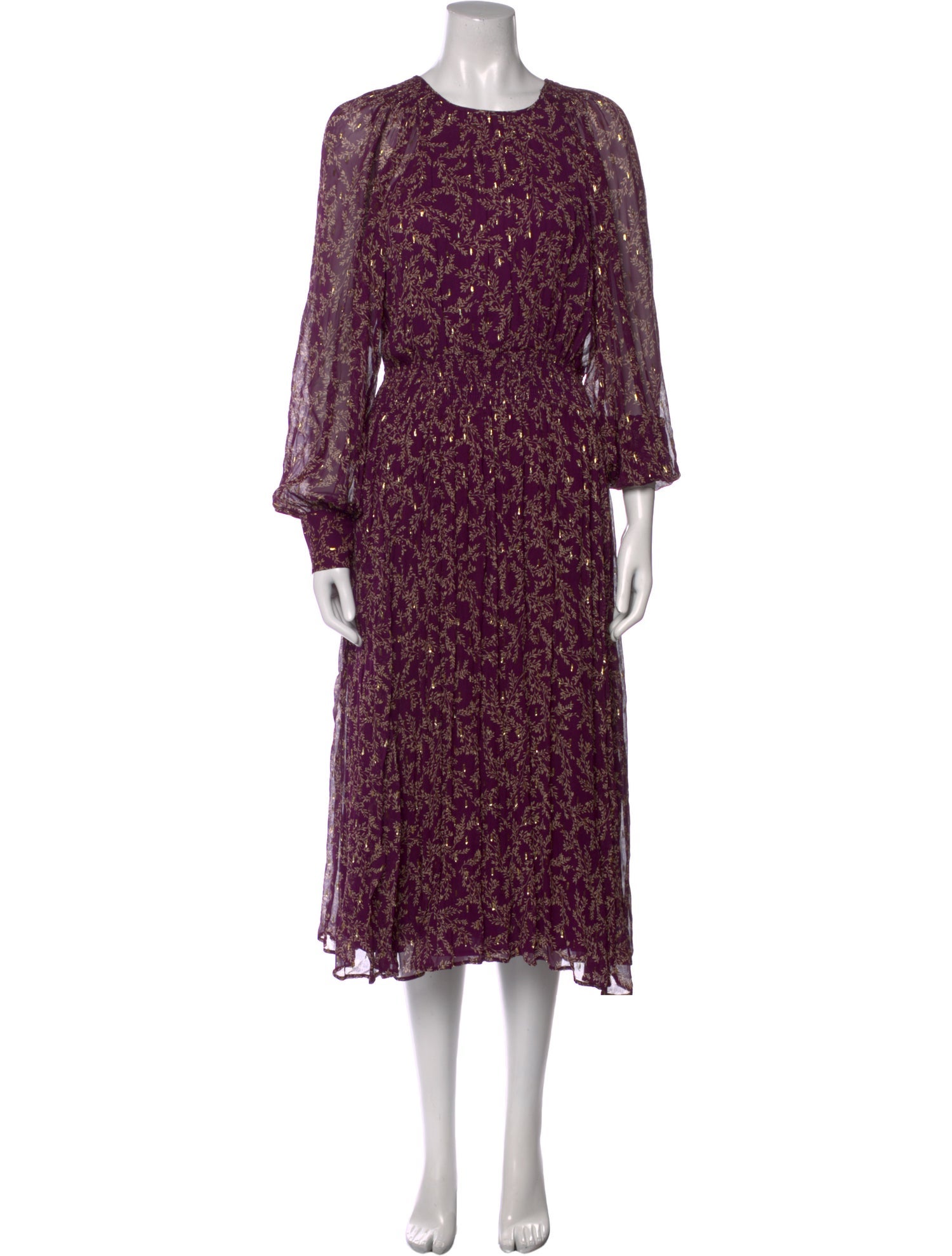 Sézane Floral Print Midi Length Dress