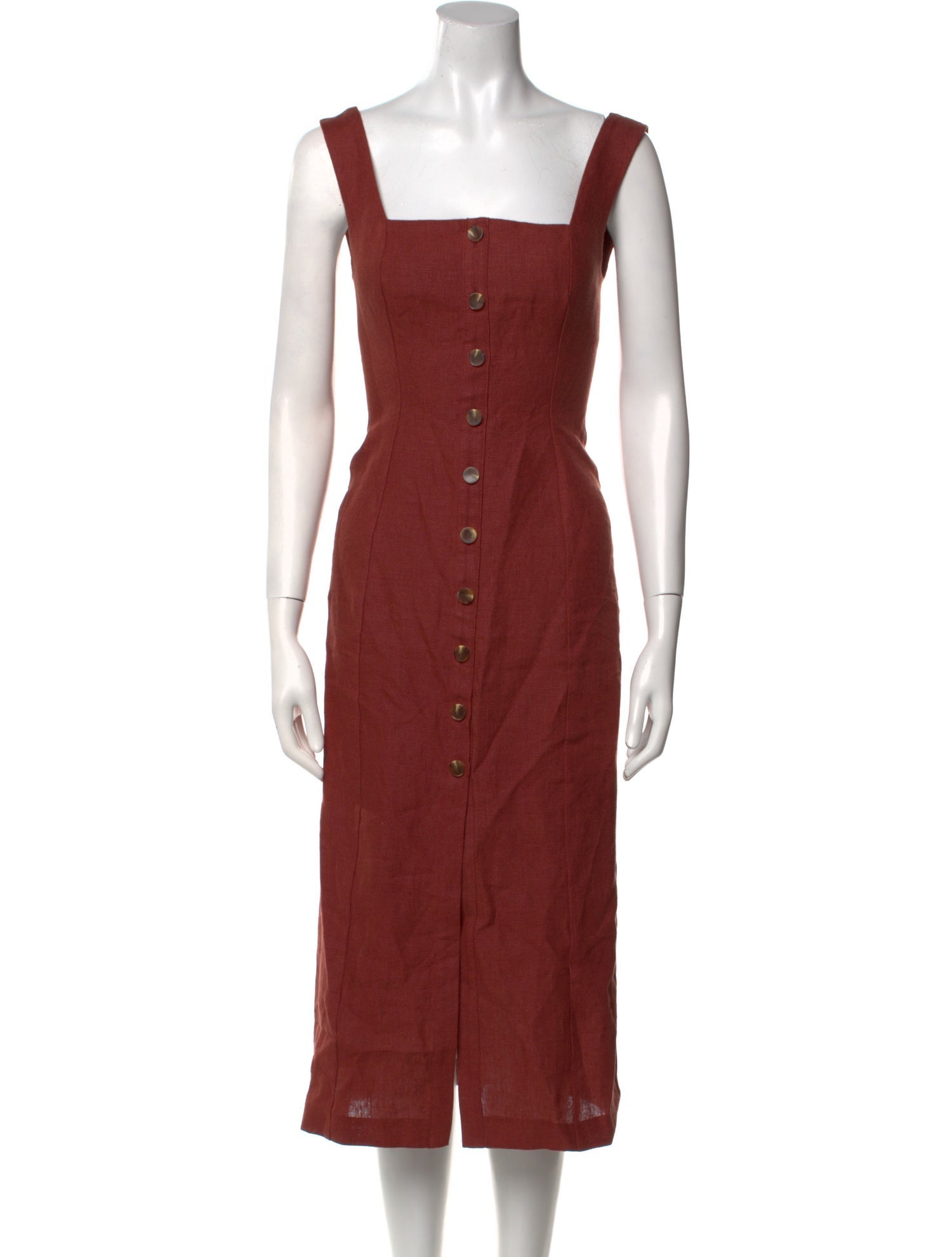 Sézane Linen Midi Length Dress