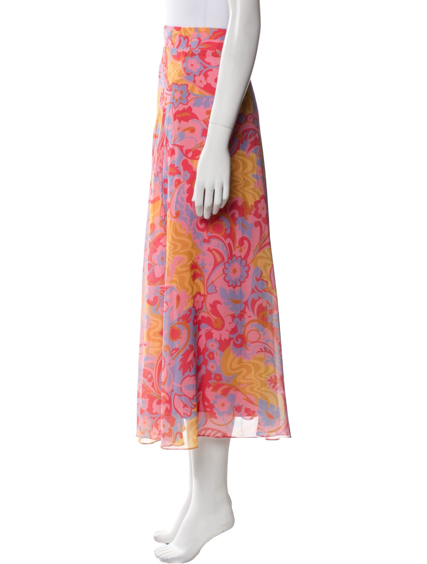 Sézane Floral Print Midi Length Skirt