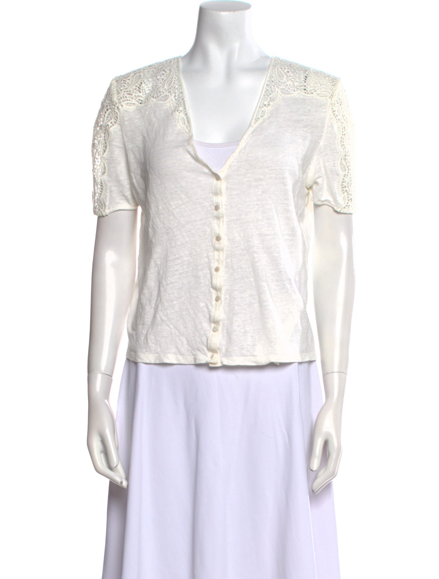 Sézane Linen V-Neck Sweater