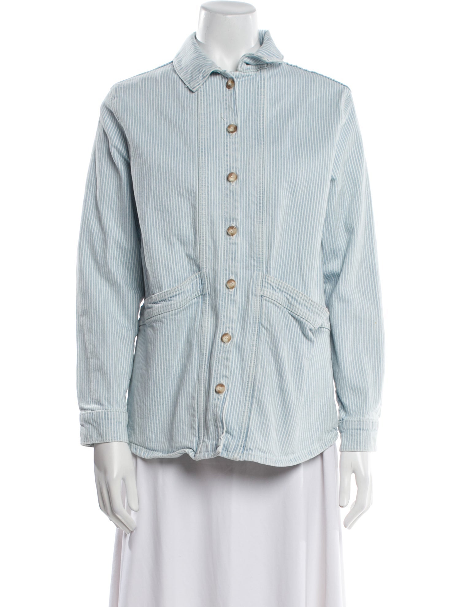 Sézane Striped Denim Jacket