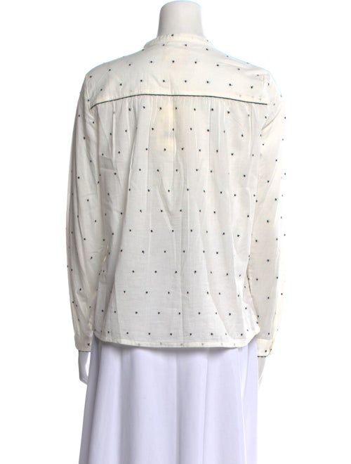 Sézane Polka Dot Print Long Sleeve Button-Up Top