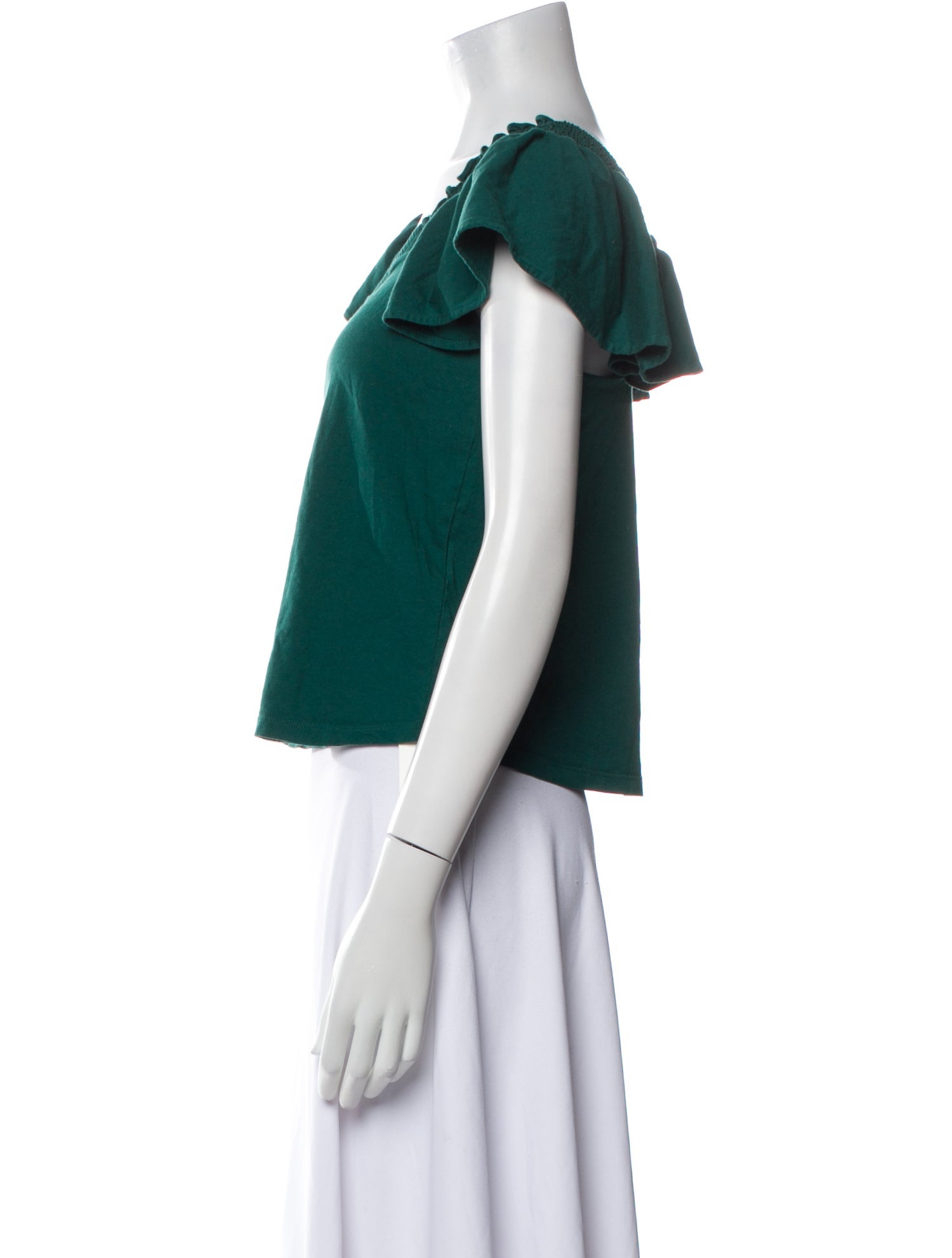 Sézane V-Neck Short Sleeve Crop Top