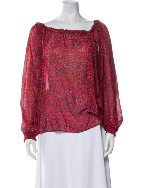 Sézane Floral Print Square Neckline Blouse