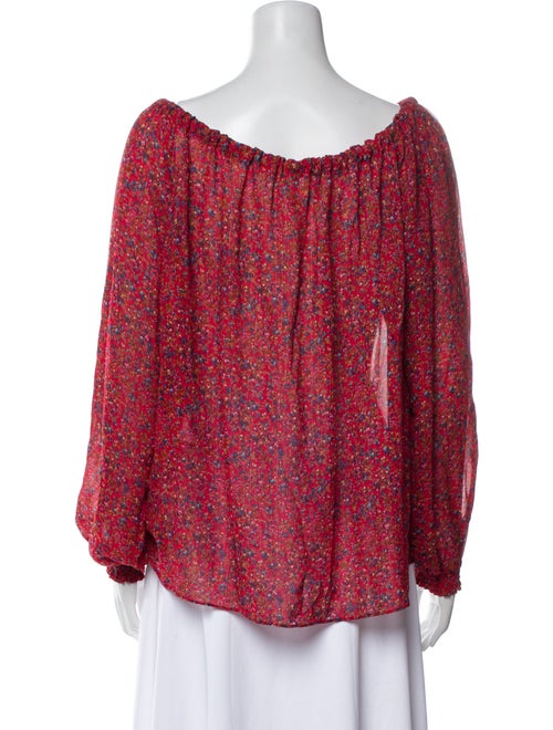 Sézane Floral Print Square Neckline Blouse