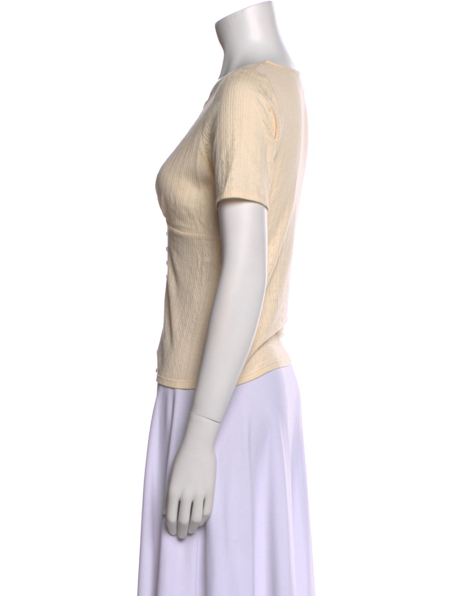 Sézane V-Neck Short Sleeve Top
