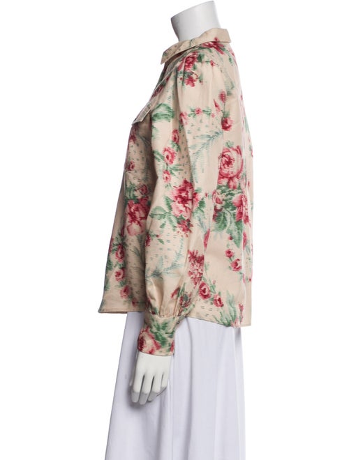 Sézane Linen Floral Print Button-Up Top