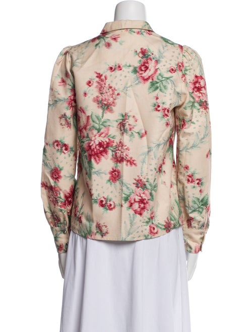 Sézane Linen Floral Print Button-Up Top