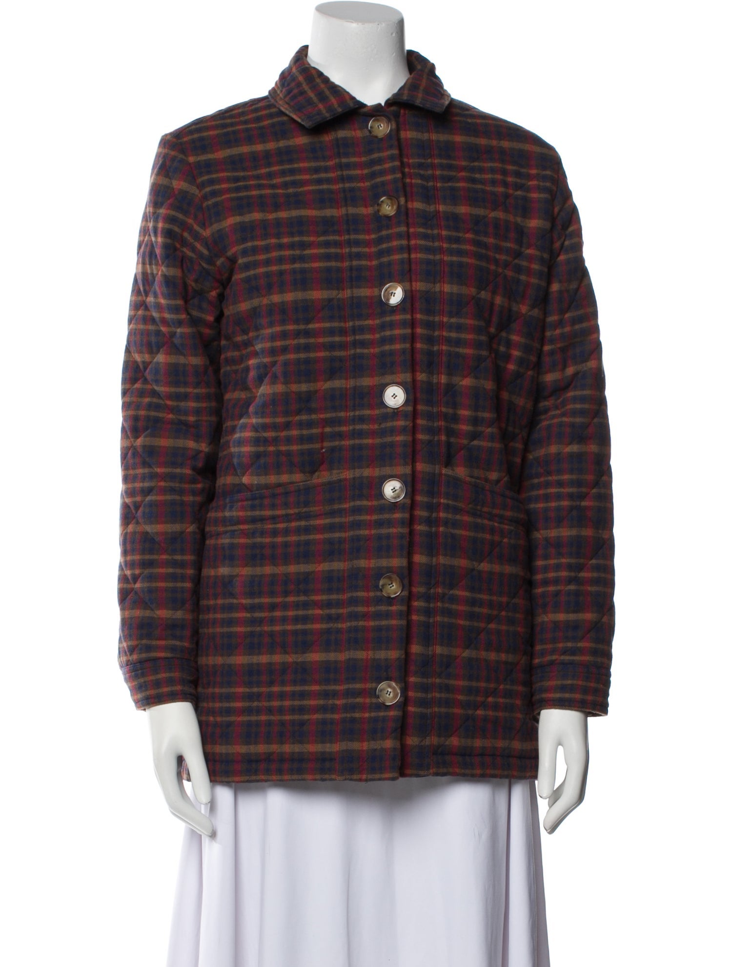 Sézane Plaid Print Jacket