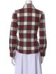 Sézane Plaid Print Long Sleeve Button-Up Top
