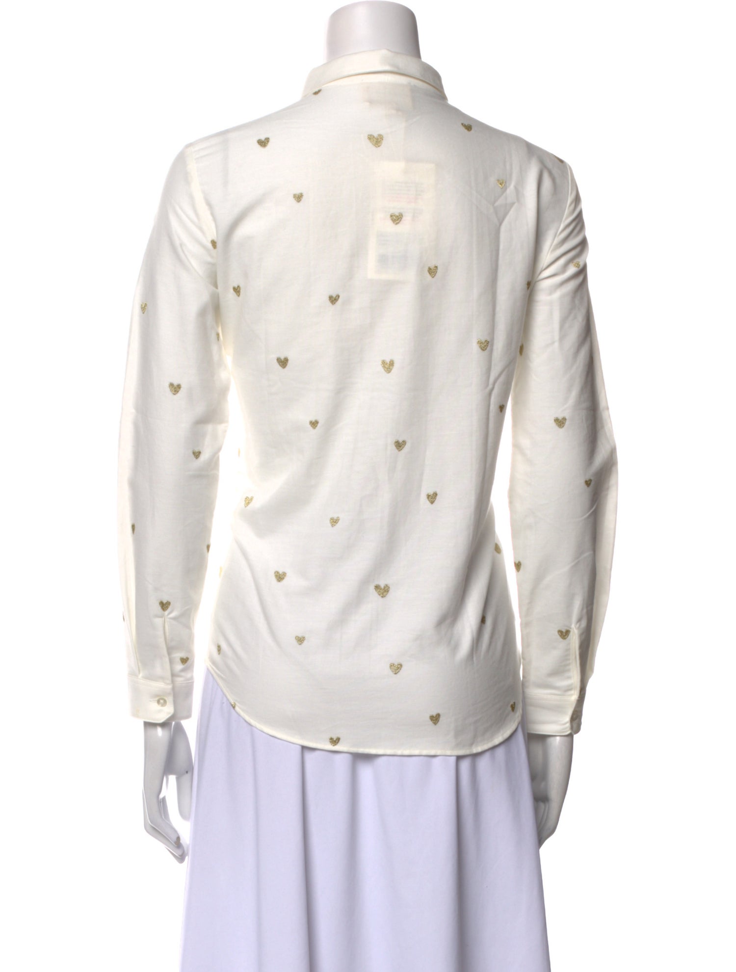 Sézane Printed Long Sleeve Button-Up Top