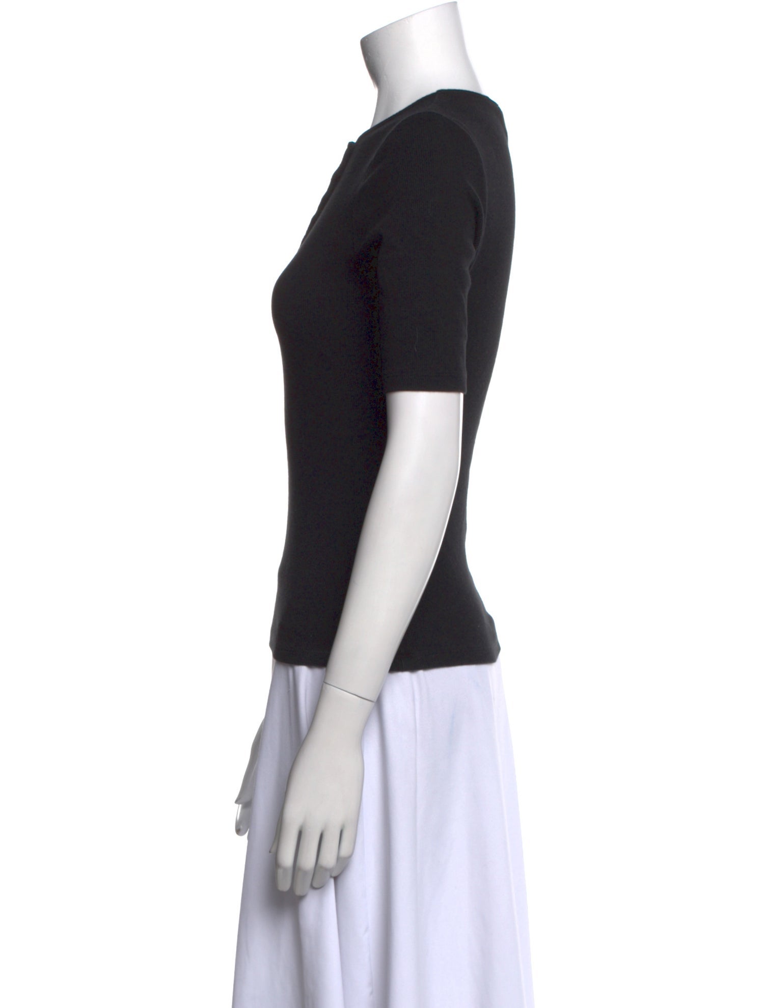 Sézane Crew Neck Short Sleeve Polo